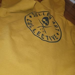 MENS SULLENT ART COLLECTIVE MUSTARD HOODIE X LARGE